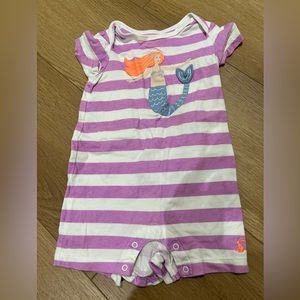 Joules Baby Girls 9-12 Months Mindy Mermaid Stripe Babygrow Bodysuit